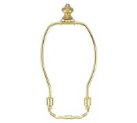 PATIKIL 6 Inch Lamp Harp Kit with 1 Inch Height Solid Brass Finial, 1 Set Heavy Duty Bracket with Standard Saddle & Finial Detachable Shade Holder for Table Floor Lamps, Gold