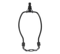 PATIKIL 6 Inch Lamp Harp Kit with 1" Tall Iron Finial, 1 Set Heavy Duty Bracket with Standard Saddle & Finial Detachable Shade Holder for Table Floor Lamps, Black