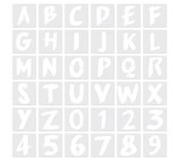 PATIKIL 6 Inch Letter Stencils Number Stencils, 36 Pack Reusable Alphabet Templates Numbers Stencil Set for Painting on Wood Wall Style 2, White