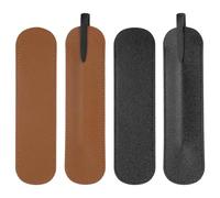 PATIKIL 6 Inch Pen Sleeve Case, 4Pcs PU Leather Pen Pouch Single Fountain Pouch Protective Cover Holder for Office Ballpoint Pencils Touch, Black/Brown