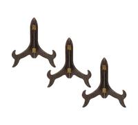 PATIKIL 6 Inch Picture Frame Stand, 3 Pack Resin Easel Plate Holders Imitation Wood Folding Decorative Plate Stand for Display Photo Frame Certificates Book, Wood Pattern