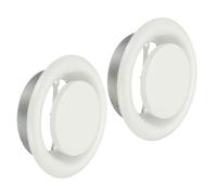 PATIKIL 6 Inch Round Ceiling Diffuser, 2pcs Metal Adjustable Wall Air Vent Diffuser Vent Duct Cover Exhaust Supply for Kitchen Bathroom Garage, White