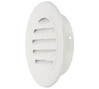 PATIKIL 6 Inch Round Soffit Vent, Aluminum Alloy Wall Vent Grille Cover Exterior Exhaust Louvered Vent with Built-in Mesh for Kitchen Bathroom Garage, Light Gray