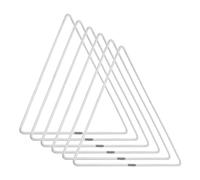 PATIKIL 6 Inch Triangle Dream Catcher Rings, 6 Pcs Metal Christmas Macrame Wreath Floral Ring Hoop for Home DIY Craft Wedding Wall Hanging Decorations, Silver