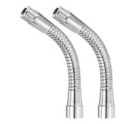 PATIKIL 6" Microphone Gooseneck, 2Pcs 5/8"-27 Thread Metal Universal Hose Flexible Arm Gooseneck Tube Extension for Multifunction DIY, Silver Tone