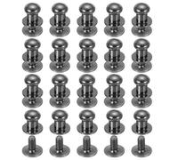 PATIKIL 6 mm Leather Rivets, 20 Sets Ball Head Stud Screw Back Round Head Button Chicago Screw Nipple Stud Rivet for Leather DIY Craft Handbag Belt Repairs, Black