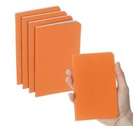 PATIKIL 6 Pack A6 Notebook, A6 Journal Mini Notebook Pocket Kraft Memo Notepads Lined Sketchbook Small 3.5x5.5 Inch 30 Sheets for Men Women Office Supplies Purse Travelers, Orange