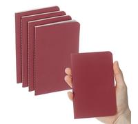 PATIKIL 6 Pack A6 Notebook, A6 Journal Mini Notebook Pocket Kraft Memo Notepads Lined Sketchbook Small 3.5x5.5 Inch 30 Sheets for Men Women Office Supplies Purse Travelers, Wine Red