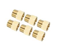 PATIKIL 6 Pack Brass Pipe Fitting Hex Bushing, 1/2" NPT Female to 1/2" NPT Male Reducer Adapter Pipe Extension Fittings for Tub Spout Shower, Golden