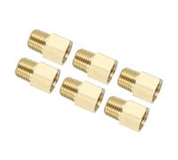 PATIKIL 6 Pack Brass Pipe Fitting Hex Bushing, 1/4" NPT Female to 1/4" NPT Male Reducer Adapter Pipe Extension Fittings for Tub Spout Shower, Golden