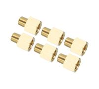 PATIKIL 6 Pack Brass Pipe Fitting Hex Bushing, 1/4" NPT Female to 1/8" NPT Male Reducer Adapter Pipe Extension Fittings for Tub Spout Shower, Golden
