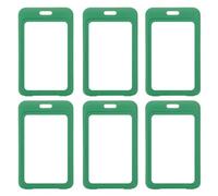 PATIKIL 6 Pack Clear Badge Holder, Plastic ID Badge Holder Double Sided Windows Vertical ID Protector Clips for Credit Cards Proximity Key Cards, Green
