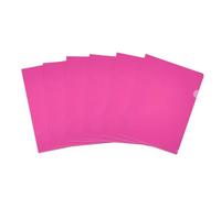 PATIKIL 6 Pack L-Type Plastic Folders, Letter Size Clear Folders for Documents Paper Sleeves Project Folder for Home Office, Pink