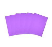 PATIKIL 6 Pack L-Type Plastic Folders, Letter Size Clear Folders for Documents Paper Sleeves Project Folder for Home Office, Purple