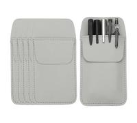 PATIKIL 6 Pack Leather Pocket Protector, MultiPurpose Pen Pocket Protector Pen Holder Organizer Pouch Pencil Sleeve for Heavy Duty Shirts Lab Coats Pointers Notes Card Office, Gray