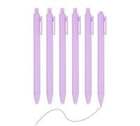 PATIKIL 6 Pack Retractable Pens 0.5mm, Black Gel Ink Pens Retractable Ballpoint Pen Fine Point Smooth Writing Cute for Office Home Supplies Journaling Notebook, Light Purple