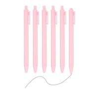 PATIKIL 6 Pack Retractable Pens 0.5mm, Black Gel Ink Pens Retractable Ballpoint Pen Fine Point Smooth Writing Cute for Office Home Supplies Journaling Notebook, Light Pink