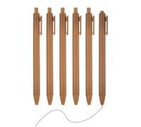 PATIKIL 6 Pack Retractable Pens 0.5mm, Black Gel Ink Pens Retractable Ballpoint Pen Fine Point Smooth Writing Cute for Office Home Supplies Journaling Notebook, Light Brown