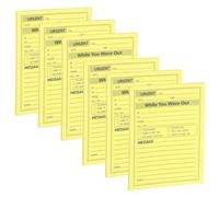 PATIKIL 6 Pack While You were Out Message Pad, 4.25 x 5.5 Sticky Notes Notepads 50 Sheets Per Pad Memo Phone Message Pads for Office, Yellow