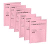 PATIKIL 6 Pack While You were Out Message Pad, 4.25 x 5.5 Sticky Notes Notepads 50 Sheets Per Pad Memo Phone Message Pads for Office, Pink