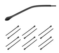 PATIKIL 6 Pairs Eye Glass Replacement Temples, Plastic Anti-Slip Eyeglass End Tips Glasses Retainers Fits 1.4mm for Round Thin Metal Eyeglass Sunglasses Temple, Style1 Black