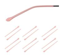 PATIKIL 6 Pairs Eye Glass Replacement Temples, Plastic Anti-Slip Eyeglass End Tips Glasses Retainers Fits 1.4mm for Round Thin Metal Eyeglass Sunglasses Temple, Style1 White Pink