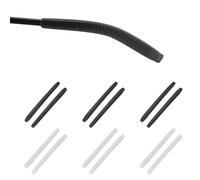 PATIKIL 6 Pairs Eye Glass Replacement Temples, Silicone Anti-Slip Eyeglass End Tips Glasses Retainers Fits 2x2mm for Square Thin Metal Eyeglass Sunglasses Temple, Black/Clear