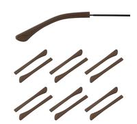 PATIKIL 6 Pairs Eye Glass Replacement Temples, Silicone Anti-Slip Eyeglass End Tips Glasses Retainers Fits 1x2mm for Rectangle Thin Metal Eyeglass Sunglasses Temple, Brown