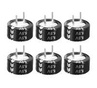 PATIKIL 6 Pcs 5.5V Super Capacitors, 0.47F C-Shaped Button Capacitor High Energy Low Resistance High Consistency for AC Motor Power Display Screen, Black