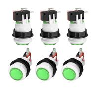 PATIKIL 6 Pcs Arcade Push Button with Micro Switch, 5A 12/24V American Style Push Button Control Switches for 28mm Arcade Hole Electronic Reset Interface Keyboard, Green