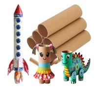 PATIKIL 6 Pcs Cardboard Tubes 1.6 x 5.9 Inch Toilet Paper Rollers Bulk for Crafts Empty Round Towel Tissue for Creative Design Crafting Supplies, Brown