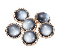 PATIKIL 6 Pcs Coat Buttons,25mm Dome Shimmer Layer Sewing Metal Shank Buttons with Alloy Base Single Hole for Sewing Crafts Projects, Coats, Jackets, DIY Decoration, Black
