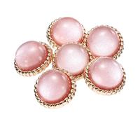 PATIKIL 6 Pcs Coat Buttons,25mm Dome Shimmer Layer Sewing Metal Shank Buttons with Alloy Base Single Hole for Sewing Crafts Projects, Coats, Jackets, DIY Decoration, Pink