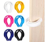 PATIKIL 6 PCS Door Pinch Guard, Door Slam Stopper Finger Pinch Guard Slam Preventer Durable First Responder Wedge C Shaped Plastic for Slamming Doors Pets Locked in Rooms, 6 Color