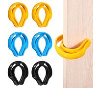 PATIKIL 6 PCS Door Pinch Guard, Door Slam Stopper Finger Pinch Guard Slam Preventer Durable First Responder Wedge C Shaped Plastic for Slamming Doors Pets Locked in Rooms,Yellow Black Blue