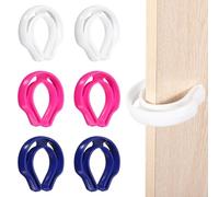 PATIKIL 6 PCS Door Pinch Guard, Door Slam Stopper Finger Pinch Guard Slam Preventer Durable First Responder Wedge C Shaped Plastic for Slamming Doors Pets Locked in Rooms, White Pink Blue