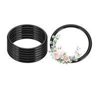 PATIKIL 6 Pcs Dream Catcher Rings, 4.6 inch Floral Macrame Plastic O Rings DIY Round Plastic Hoops for Crochet Craft Making Wall Hanging Wedding Wreath Christmas, Black