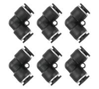 PATIKIL 6 Pcs Elbow Union Push to Connect Fitting, 5/16" OD Tube Reducer Connector Quick Push Lock Adapter Air Hose Fitting for Pneumatic System Pipeline Connection, Black