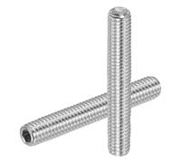 PATIKIL 6 Pcs Hex Socket Grub Screw, M6x50mm Flat Point Grub Bolt 304 Stainless Steel Head Socket Set Screws for Door Handles Light Fixture Repair