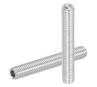 PATIKIL 6 Pcs Hex Socket Grub Screw, M8x55mm Flat Point Grub Bolt 304 Stainless Steel Head Socket Set Screws for Door Handles Light Fixture Repair