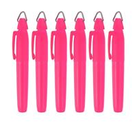 PATIKIL 6 Pcs Highlighters Set, Chisel Tips Dry-Quickly Bible Highlighter Markers with Triangle Hook No Ink Bleeding for Notes Journaling Pain Office Supplies, Fluorescent Pink