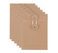 PATIKIL 6 Pcs Kraft Paper Envelope with String Tie Closure, 5.5 x 4 Inch Vintage Envelopes File Folder Bag for Office Business Home Card Storage Document Organize, Brown