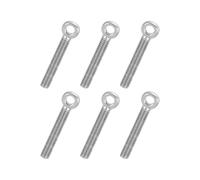 PATIKIL 6 Pcs M5x30mm Shoulder Swing Lifting Eye Bolt, 304 Stainless Steel Metric Full Thread Fisheye Eye Slip Hole Screw Rigging Bolt Metal Fasteners Screws, Silver Tone