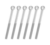 PATIKIL 6 Pcs M8x100mm Shoulder Swing Lifting Eye Bolt, 304 Stainless Steel Metric Half Tooth Thread Fisheye Eye Slip Hole Screw Rigging Bolt Metal Fasteners Screws, Silver Tone