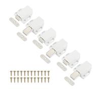 PATIKIL 6 Pcs Magnetic Push Latch, 2.28" x 1.42" Small Single Push to Open Door Touch Latches Cabinet Push Release Press Out Catches for Hidden Kitchen Wardrobe Closure Drawer, White