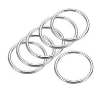 PATIKIL 6 Pcs Metal Rings 2 Inch 316 Stainless Steel Rings Marine Grade Multi-Purpose O Ring Welded Round Ring for Macrame, DIY Crafting, Hardware, Belt, Dog Leash, 5x50mm