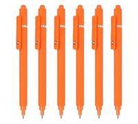 PATIKIL 6 Pcs Retractable Gel Pens, 0.5mm Black Ink Fine Point Smooth Writing Cute Aesthetic Pen Quick Dry for Office Home Journaling Note Taking Supplies, Orange