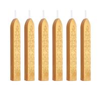 PATIKIL 6 Pcs Sealing Wax Sticks, Wax Seal Sticks with Wicks Vintage Traditional Style for Stamp Seals Envelope Letter Wedding Invitations Crafting Wrapping, Gold