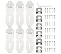 PATIKIL 6 Pcs Stainless Steel Padlock Hasp, 2.9 Inch Lock Hasp Latch Door Slide Latch Locks Safety Packlock Clasp with Screws for Cabinet Garden Yard Shed Closet