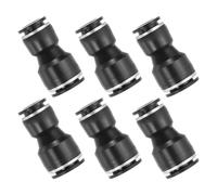PATIKIL 6 Pcs Straight Union Push to Connect Fitting, 1/2" x 5/8" OD Tube Reducer Connector Quick Push Lock Adapter Air Hose Fitting for Pneumatic System Pipeline Connection, Black